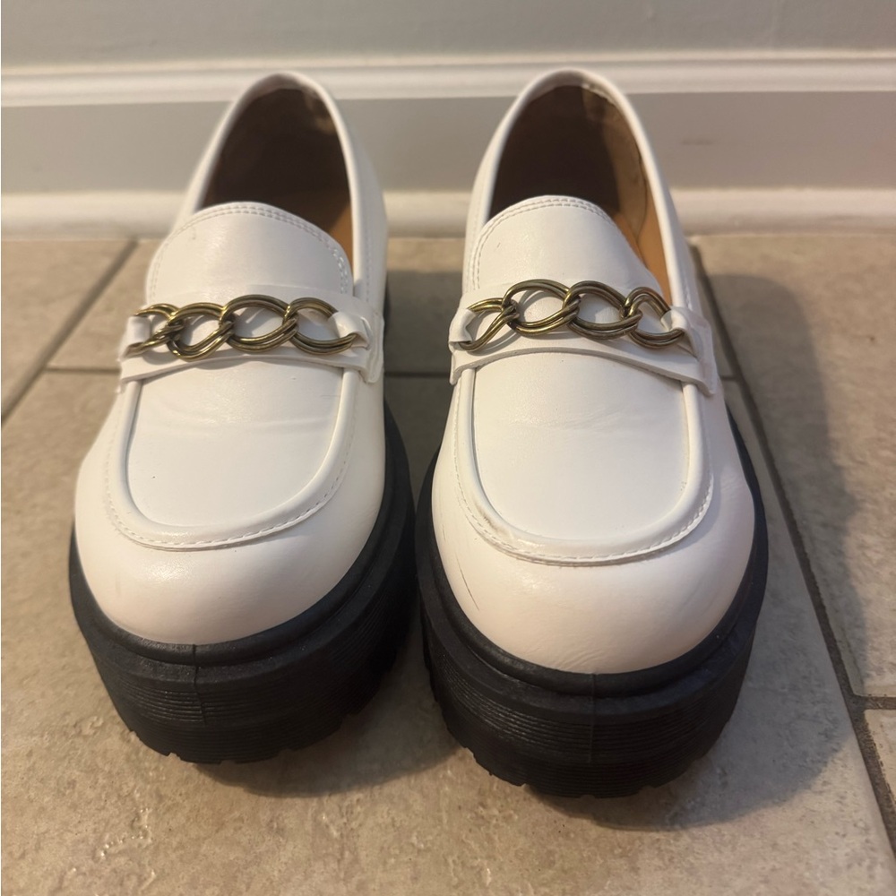 Lulus Raphlyn White Platform Loafers - Picture 3 of 4